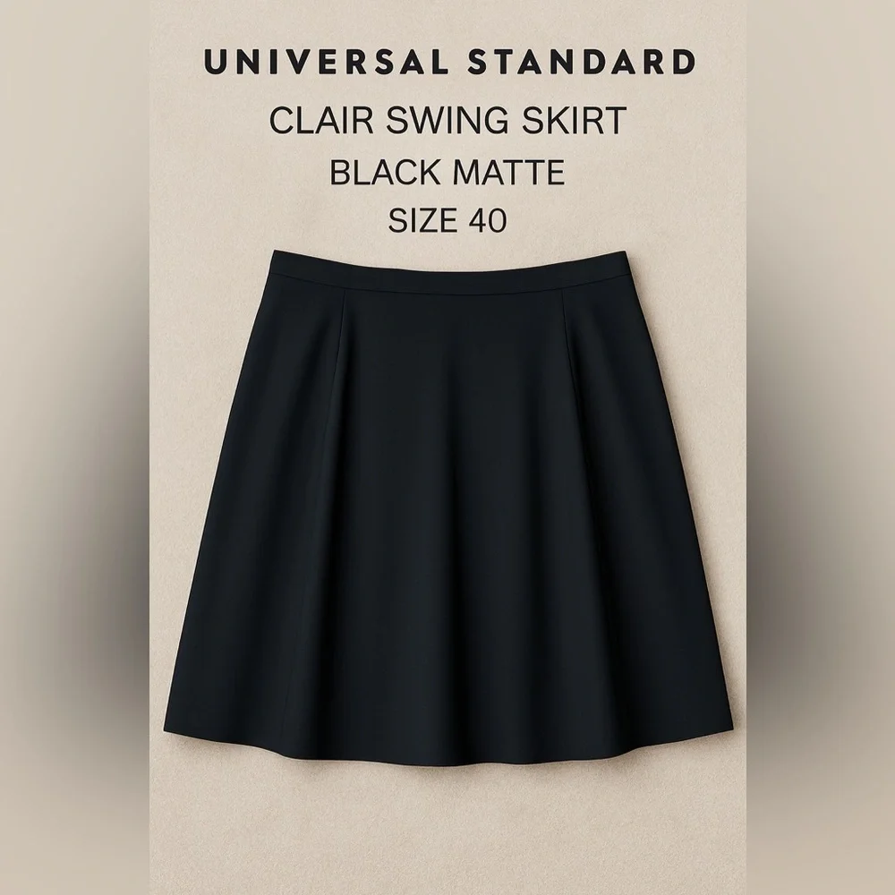 Universal Standard Clair Swing Skirt Black Matte Size 40 (4XL)